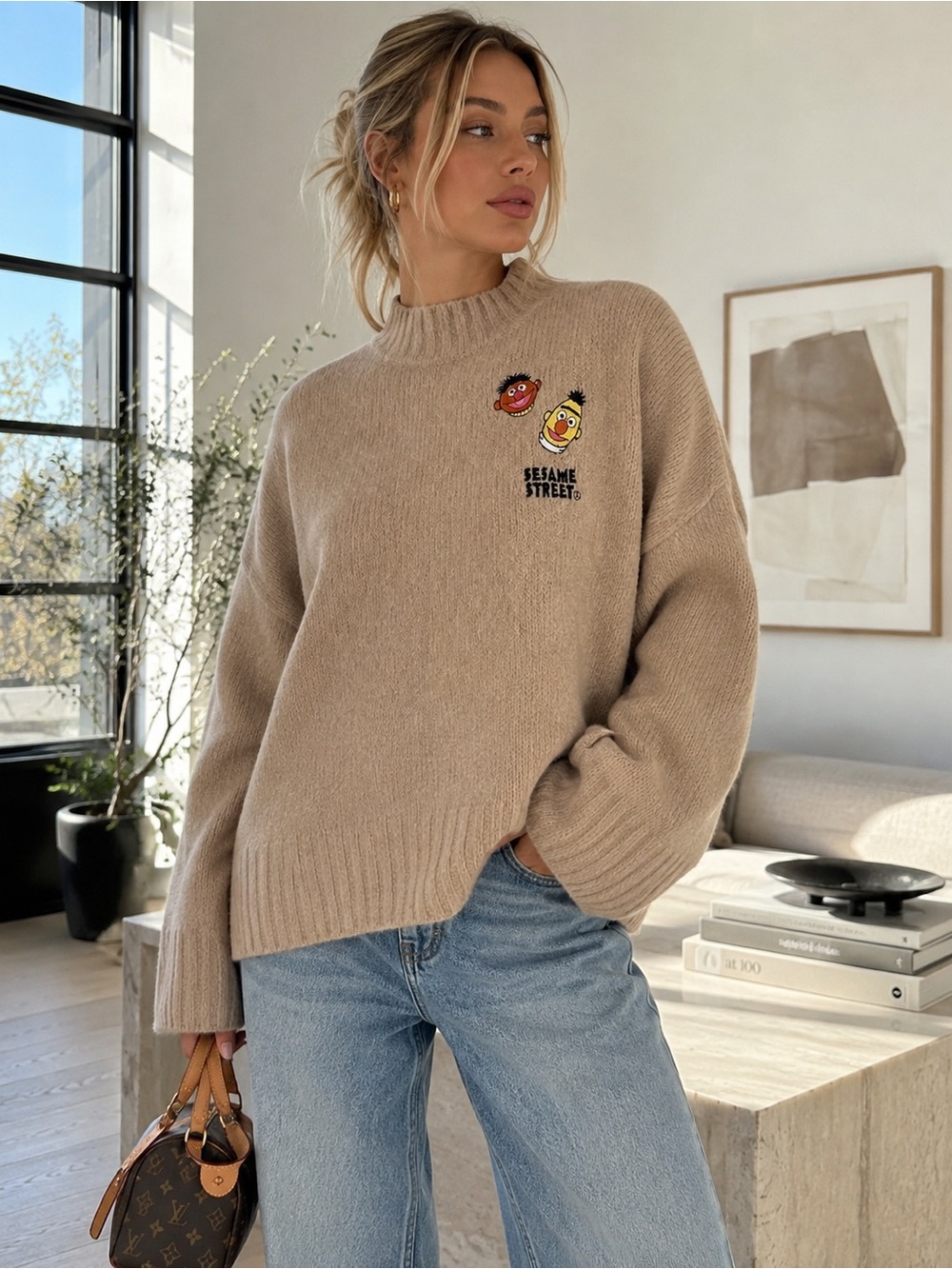 H&M Bert n’ Ernie Mock Neck Sweater NWOT